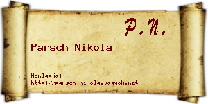 Parsch Nikola névjegykártya
